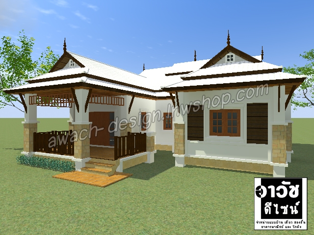 C0201 แบบบ้านชั้นเดียว 3 ห้องนอน