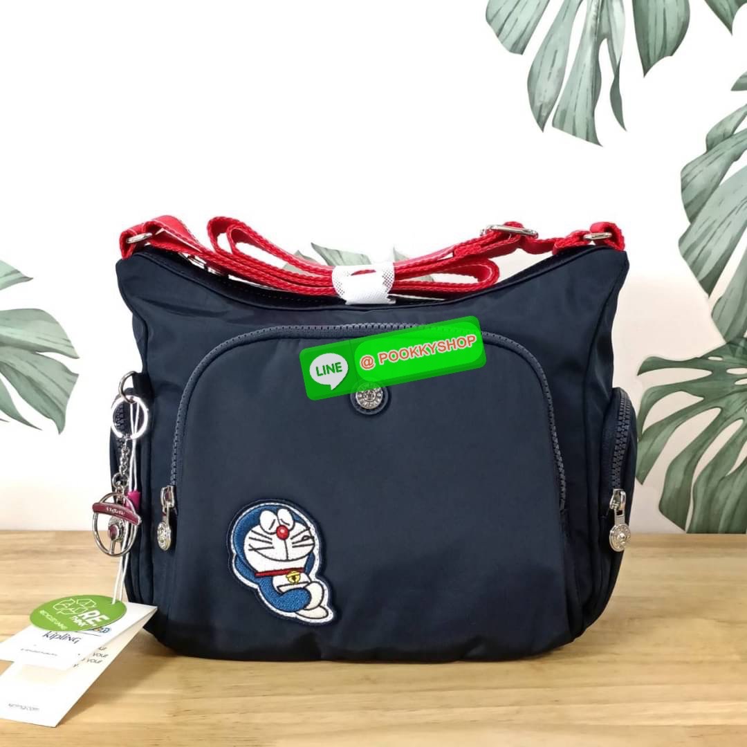 Kipling GABBIE Mini Doremon Blue กระเป๋าสะพายข้างรุ่นใหม่จาก Kipling X Doremon Collection วัสดุด้านนอก Nylon + ซับใน Polyester
