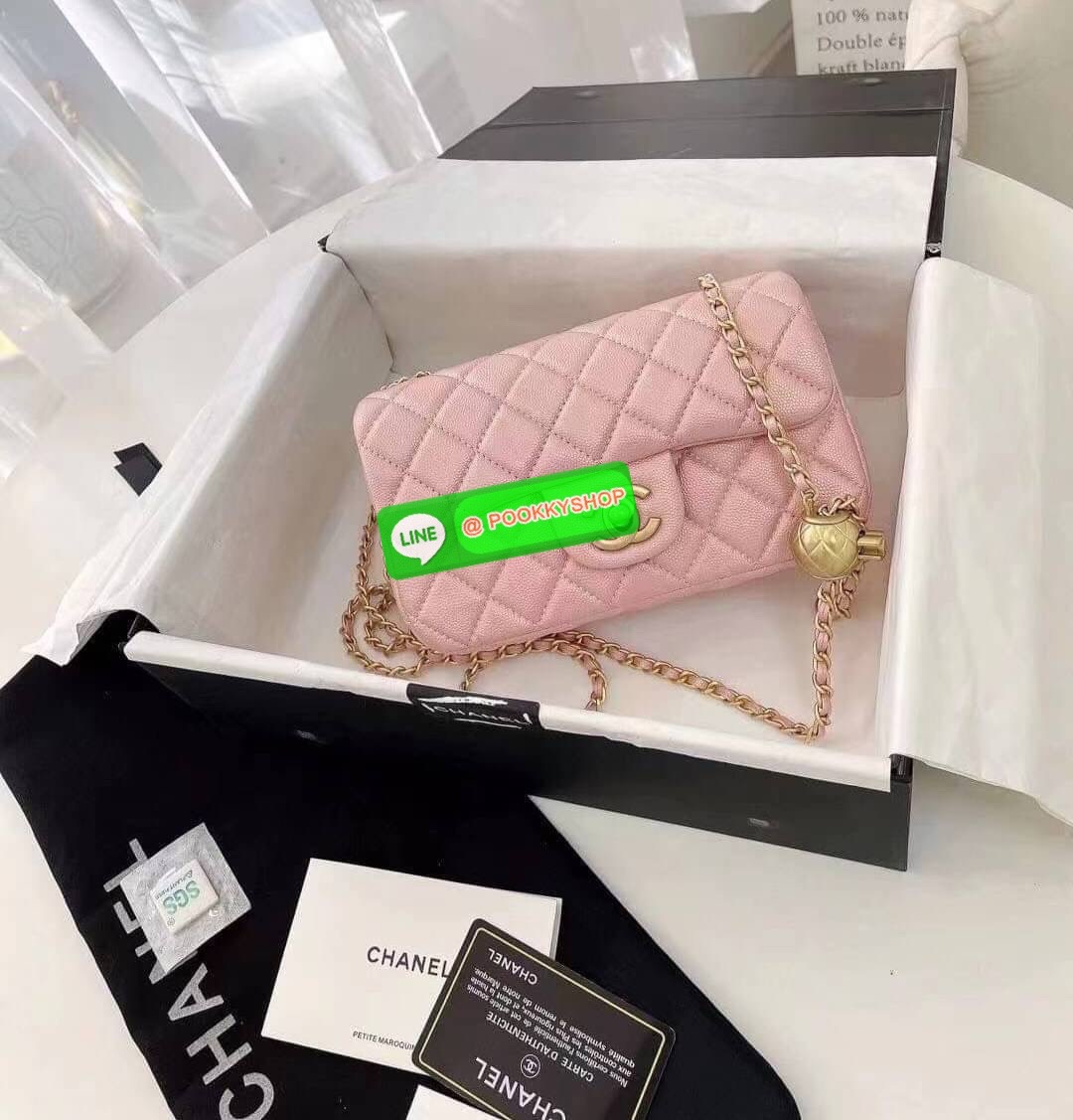 Chanel MINI FLAP BAG CAVIAR Leather GOlD tone hardware