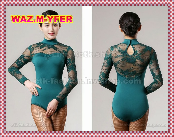 ชุดเต้นลีลาศ เสื้อบอดี้สูท แขนยาว + กระโปรงสั้น ชุดเต้นแทงโก้(Tango) ชุดเต้นละติน(Latin) ชา ชา ช่า (Cha Cha Cha)