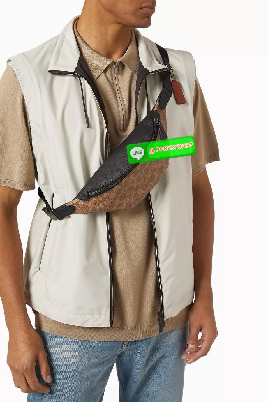 COACH Charter Fanny pack synthetic (C7700) 🔖กระเป๋าคาดอกรุ่นใหม่ไซส์มินิ ขนาดกำลังดี ทรงหล่อ 🔖วัสดุ: แคนวาสตัดสลับหนังแท้ 🔖สายปรับระดับได้ 🔖มี2 ช่องซิป ด้านหน้าและด้านหลัง 🔖ภายในช่องหลักมีช่องใส่ของจุกจิก1ช่อง