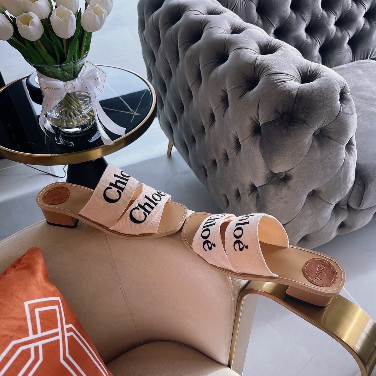 พร้อมส่ง ตัวใหม่ล่าสุด รองเท้าส้นสูง woody Mule high-heel chole งานชนช้อป ถ่ายจากสินค้าจริง พื้นไม้