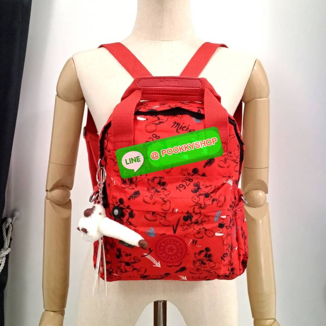 KIPLING 3 WAYS MINI BACKPACK ซับในลายตาราง กระเป๋าสะพาย 3 Ways รุ่นใหม่ วัสดุ Nylon & Polyester 100% หูหิ้วหนังปั๊มชื่อแบรนด์ สายสะพายยาวเลื่อนปรับได้ free size และ สามารถถอดได้ สามารถถือหรือสะพายได้ จะสะพายไหล่ สะพายเฉียง Crossbody หรือจะคล้องสายเป็นเป้ส