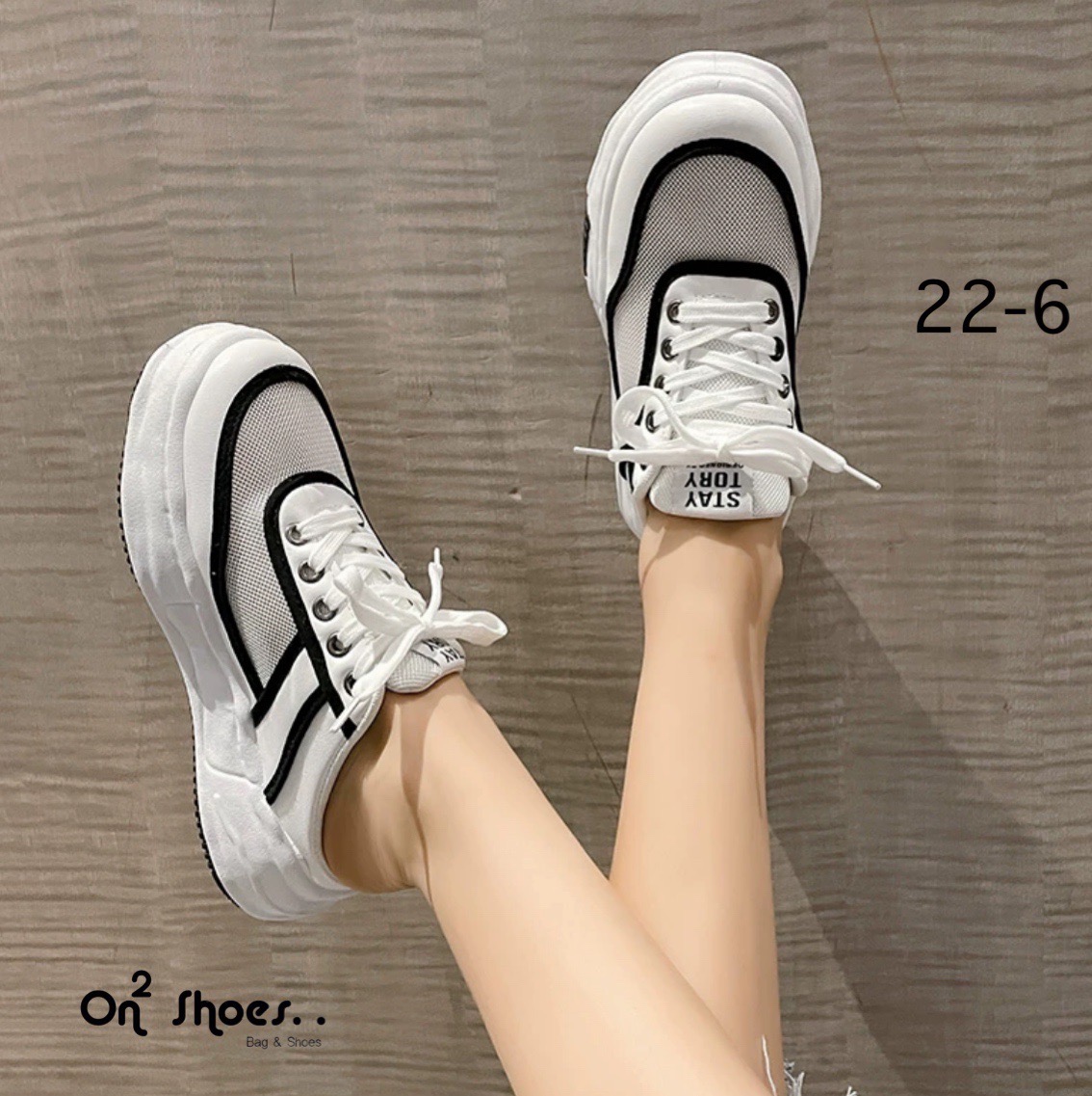 New‼️รองเท้าผ้าใบแฟชั้นสไตล์แบรนด์ รองเท้าผ้าใบเปิดส้น ส้นสูง 2.5" สวยเทห์ เปะปังมากงานสวยล้ำไม่ซ้ำใคร งานจริงใส่สวยมากใส่ง่าย งานดี วัสดุเกรดดีทุกชิ้นค่ะ