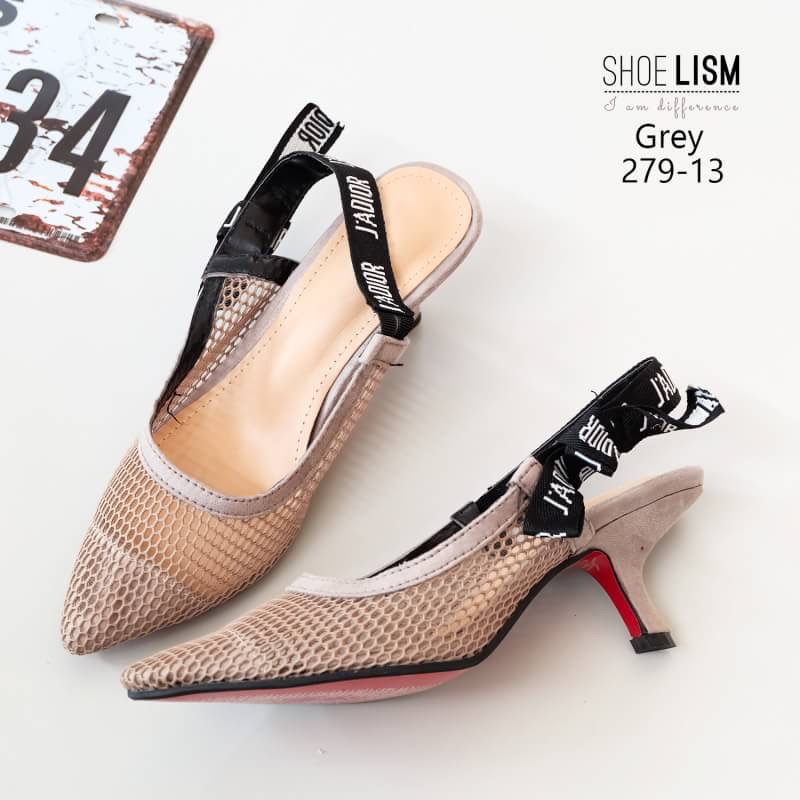 รองเท้าคัทชูส้นสูง สไตล์ซาร่าห์หน้าเรียว หนังตาข่าย รัดส้นยางยืด ใส่ง่าย กระชับเท้า สวยเรียบหรู ใส่สบายแมทสวยได้ทุกชุด ไม่ต้องบวกเผื่อค่ะ