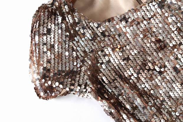 ชุดเดรส ชุดปักเลื่อมทอง Brand Forever แท้ งานสวย หรูหรามากคะ Size S/M/L