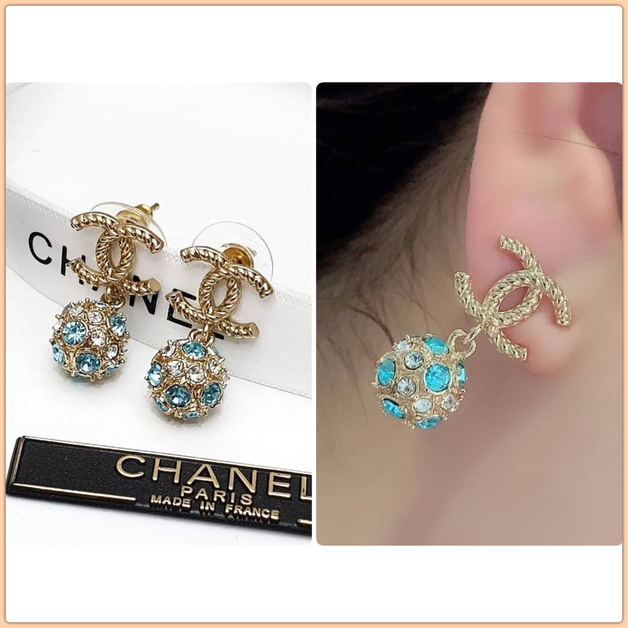 Super Hi-End Quality !!!! ((งาน 1:1 เหมือนในช็อปมากที่สุดในท้องตลาด)) Chanel Earring ต่างหูชาแนลงาน 1:1 เหมือนของแท้เป๊ะๆค่ะ ชนช็อป คอลล่าสุดปลายปี 2019 รับรองงานสวยมากกกกก ดูหรู ดูผู้ดีสุดๆ งานดี งานคุณภาพดีมากๆมากๆคะรับประกันความพอใจเลยค่ะ ตัวเรือนสีทอง