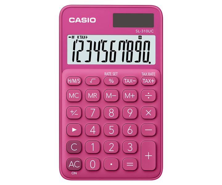 เครื่องคิดเลขพกพา 10 หลัก Casio # SL-310UC สีบานเย็น