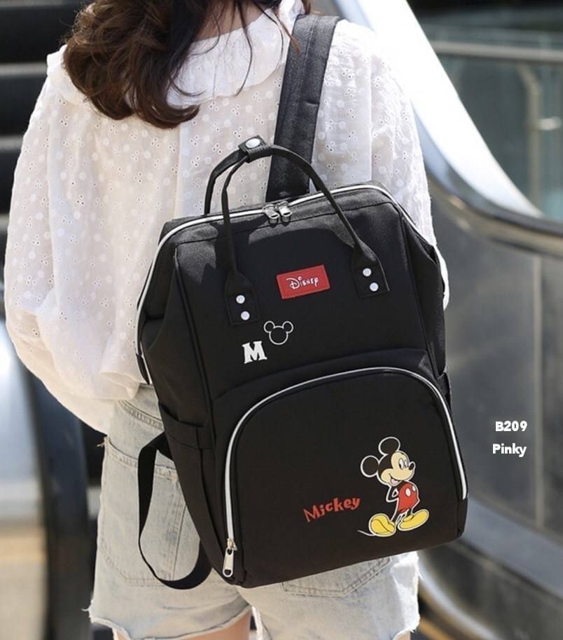 พร้อมส่ง กระเป๋าเป้อเนกประสงค์ B209 งานนำเข้าน่ารักมาก งาน disney สีชมพูมินนี่ สีดำมิกกี้เมาส์ งานผ้าหนา กันน้ำ จุของเยอะมาก ห้ามพลาดเลยจ้า