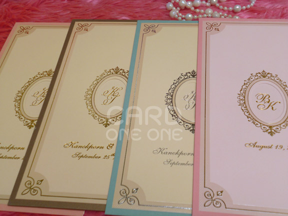 การ์ดแต่งงาน คลาดสิค เรียบหรู แนวตั้ง แบบสอด