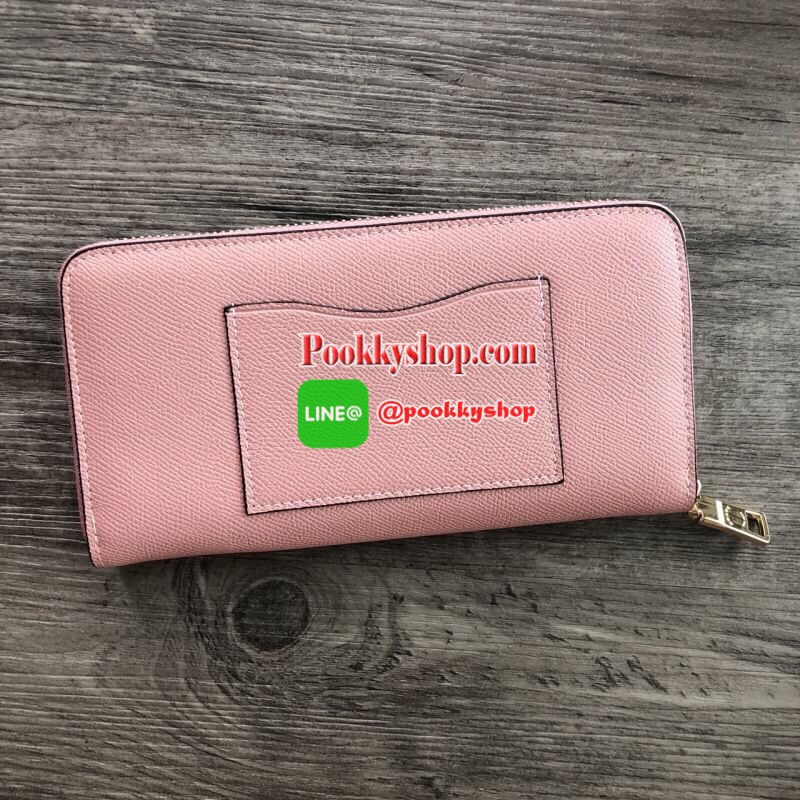 COACH Women Accordion Zip Wallet in Embossed Textured Leather กระเป๋าสตางค์ใบยาว เปิด-ปิดกระเป๋าด้วยซิปรอบ ด้านในมีช่องใส่บัตร ช่องใส่ธนบัตร และช่องซิปใส่เหรียญค่ะ ด้านหลังมีช่องใส่บัตร 1 ช่อง