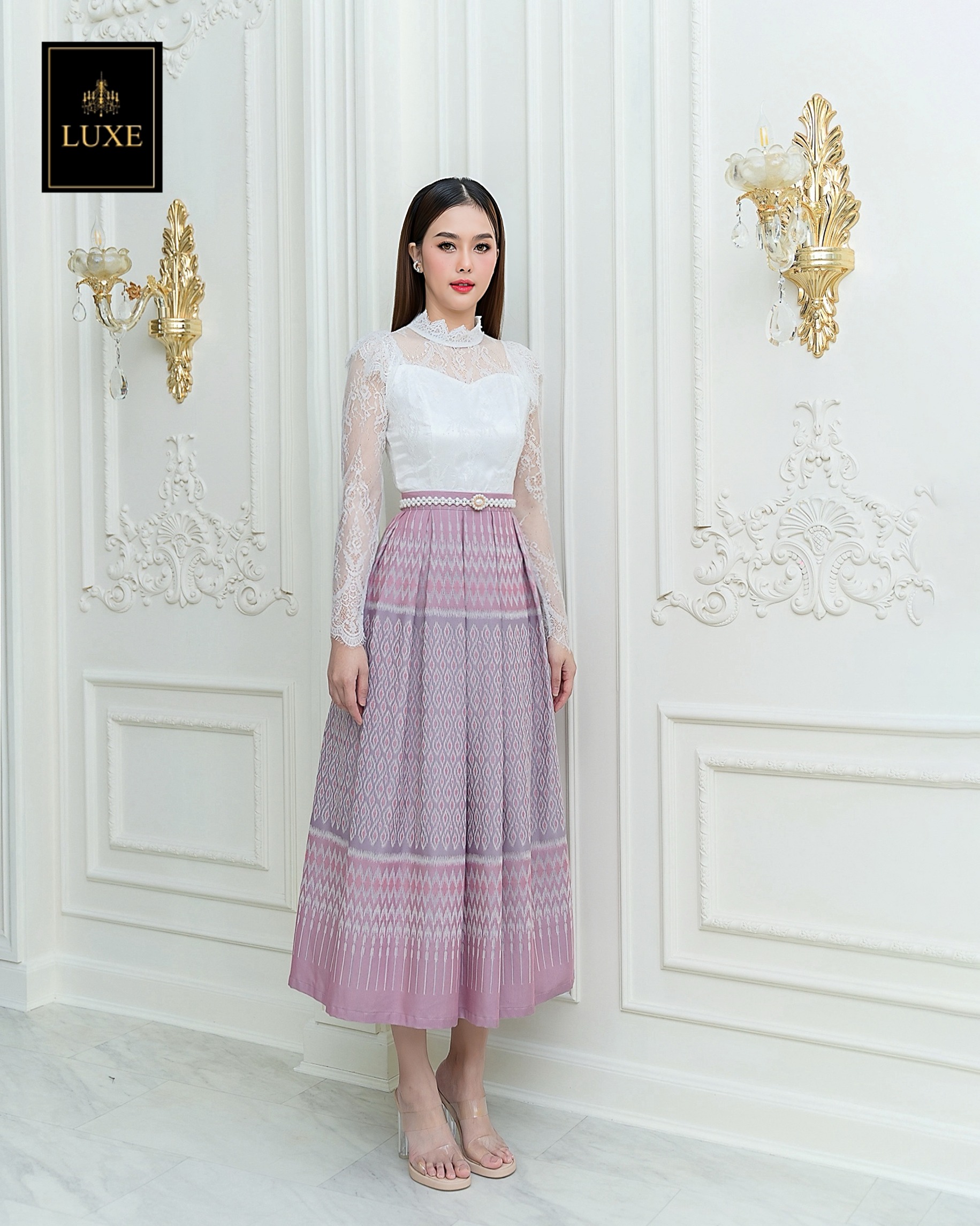 กระโปรงแฟชั่น กระโปรงจีบทวิสต์รอบตัว คัตติ้งเนี้ยบ มีตะขอและซิปซ่อน พร้อมซับในอย่างดี