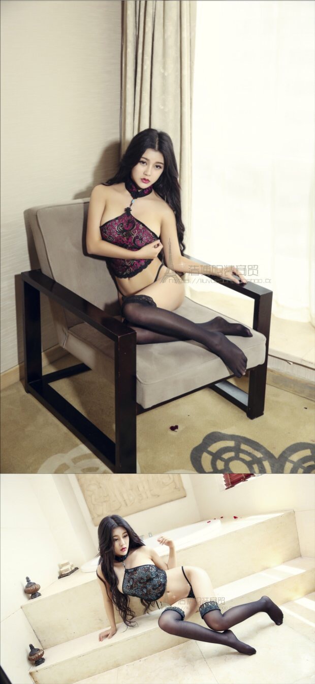 ชุดนอน คล้องคอ กึ่งคอร์เซ็ต ลายแพนนกยูงสีเขียว แต่งลายสวย หรูมากคะ+ถุงน่อง+ จีสตริงเจ้าชุด สำเนา