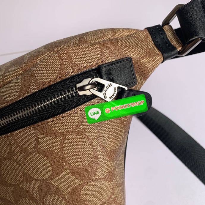 Coach GRADE BELT BAG IN SIGNATURE CANVAS (COACH C1411) Signature coated canvas and refined calf leather| Inside multifunction pocket| Zip closure, fabric lining| Outside zip pocket| Adjustable strap for wear at waist