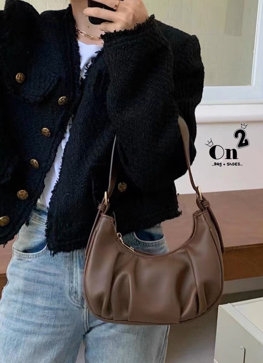 📣 Korean style bag 🇰🇷 กระเป๋าหนังPU ทรงโค้ง มีสายหนังสั้น 1 เส้น และสายยาว 1เส้น ปรับความยาวได้ รุ่นนี้สวยเก๋ ดูแพงมากกกก