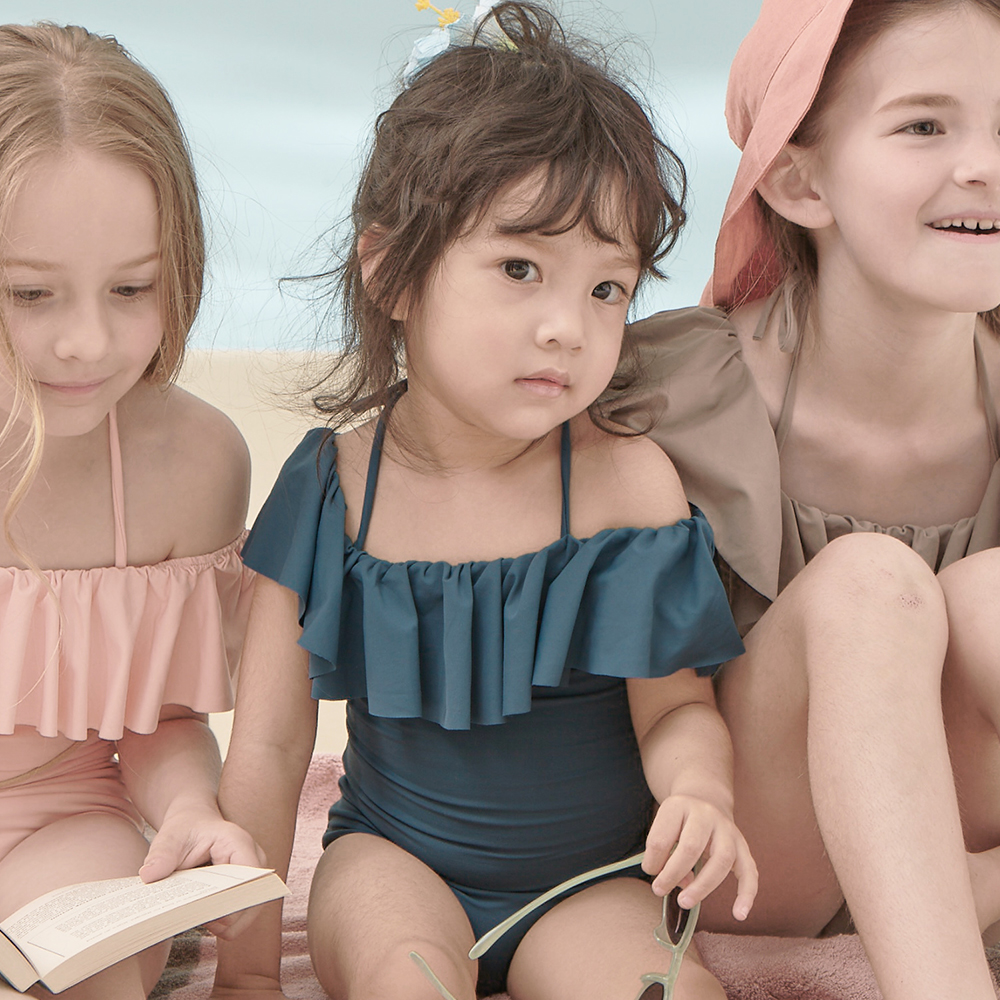 kidsumplay ruffle swimsuit ชุดว่ายน้ำเด็กหญิงป้องกัน UV แบบระบาย