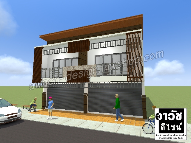 C0208 แบบอาคารพาณิชย์ 2 ชั้น 2 ห้องนอน