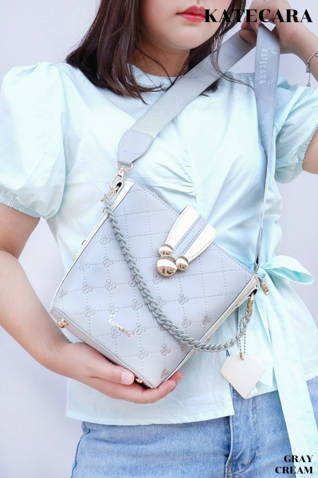 ว๊าวววๆๆ สวยมาก แบรนด์แท้ KATECARA ทรงถัง หน้ามิกกี้ มี2 สาย งานสวยมากๆ คะ