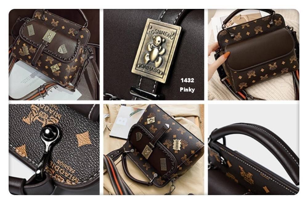 พร้อมส่ง กระเป๋าสะพาย 1422 งานนำเข้าสุดชิค หนัง pu เกรดดีเยี่ยม. มีสายให้ 2 สาย. ขนาดกำลังดี จุของได้เยอะ ด้านหน้าแต่งเก๋งานสวยอยู่ทรง มาน้อยรีบจับจอง