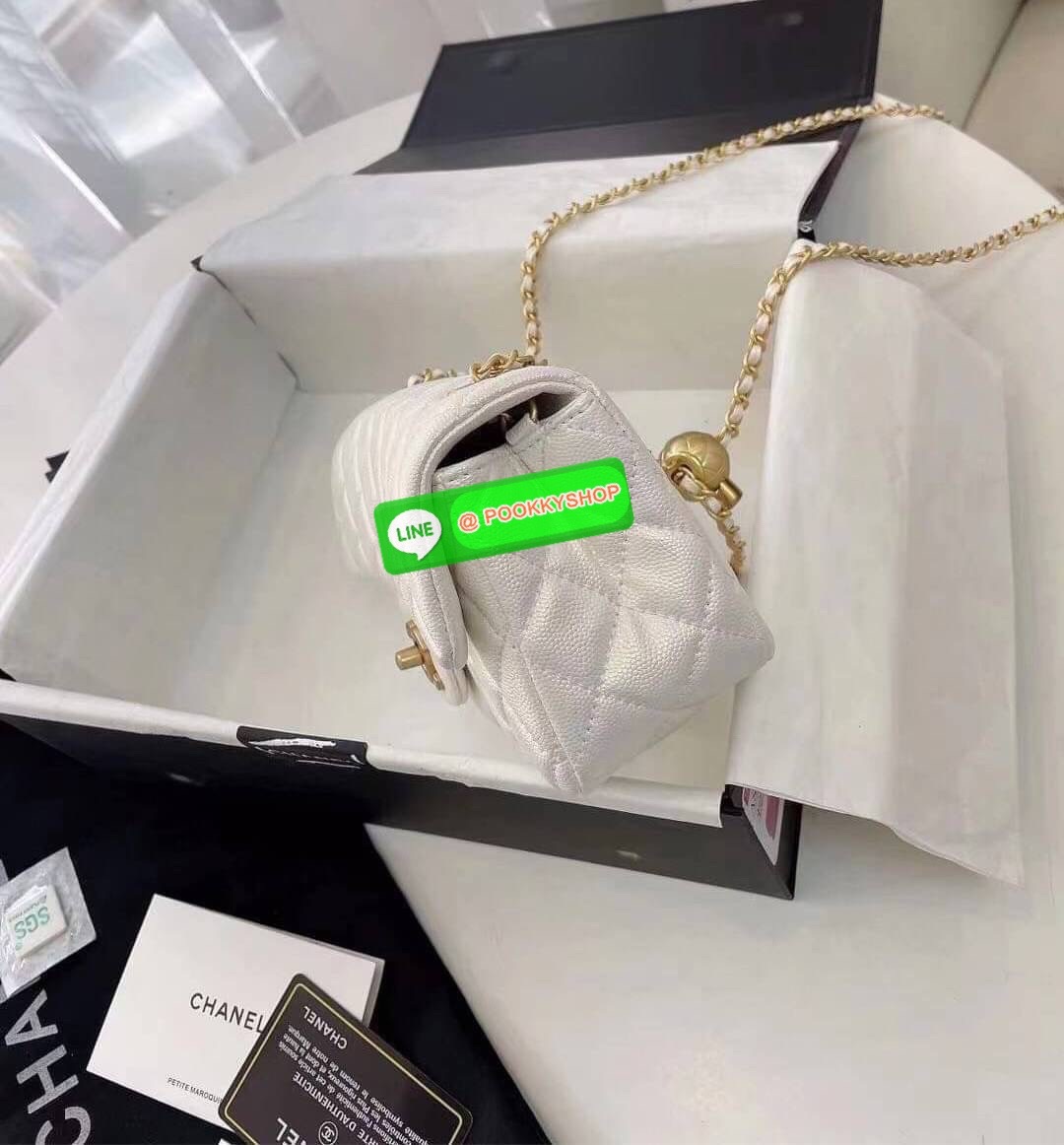 Chanel MINI FLAP BAG CAVIAR Leather GOlD tone hardware