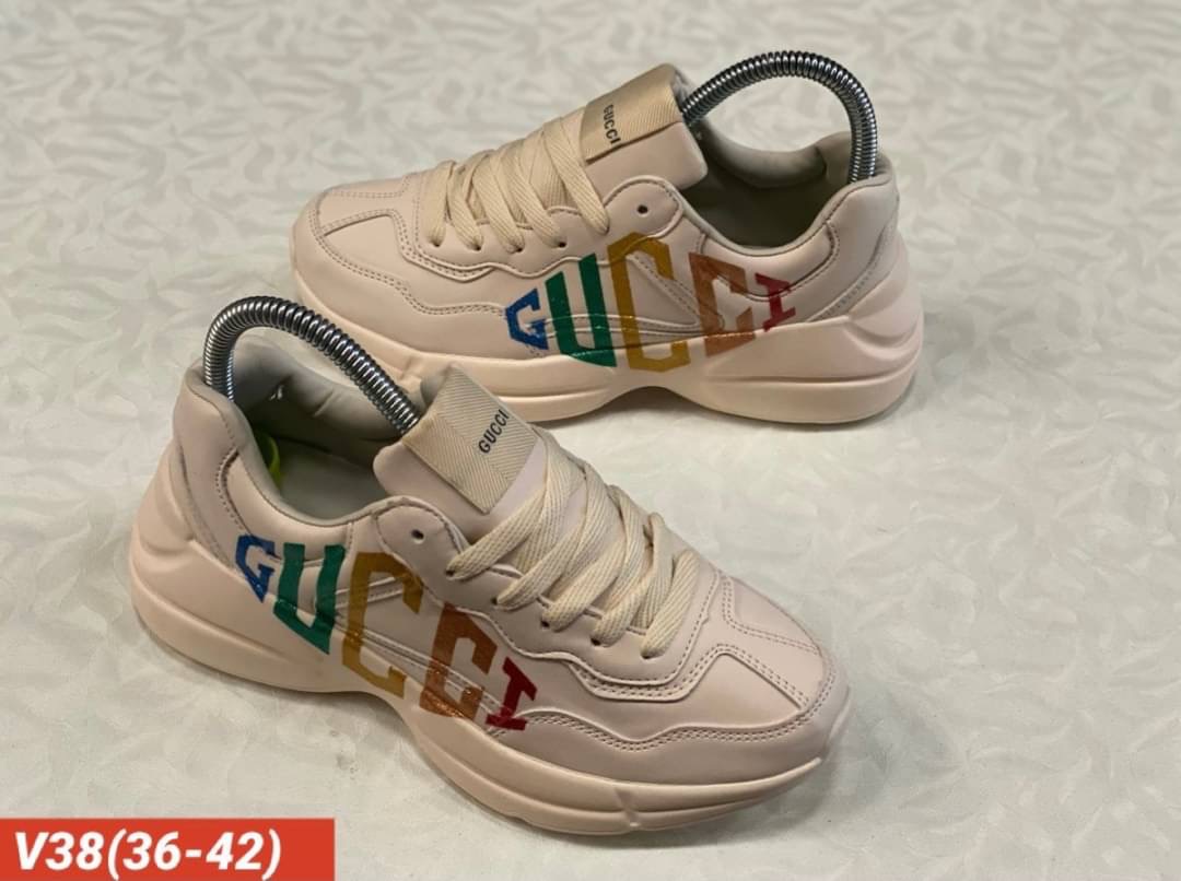 พร้อมส่ง รองเท้าผ้าใบก็อปแบรนด์ NY กุชชี่ เสริมส้น หนังนิ่ม งานสวยมากกกคะ พื้นแบรนด์