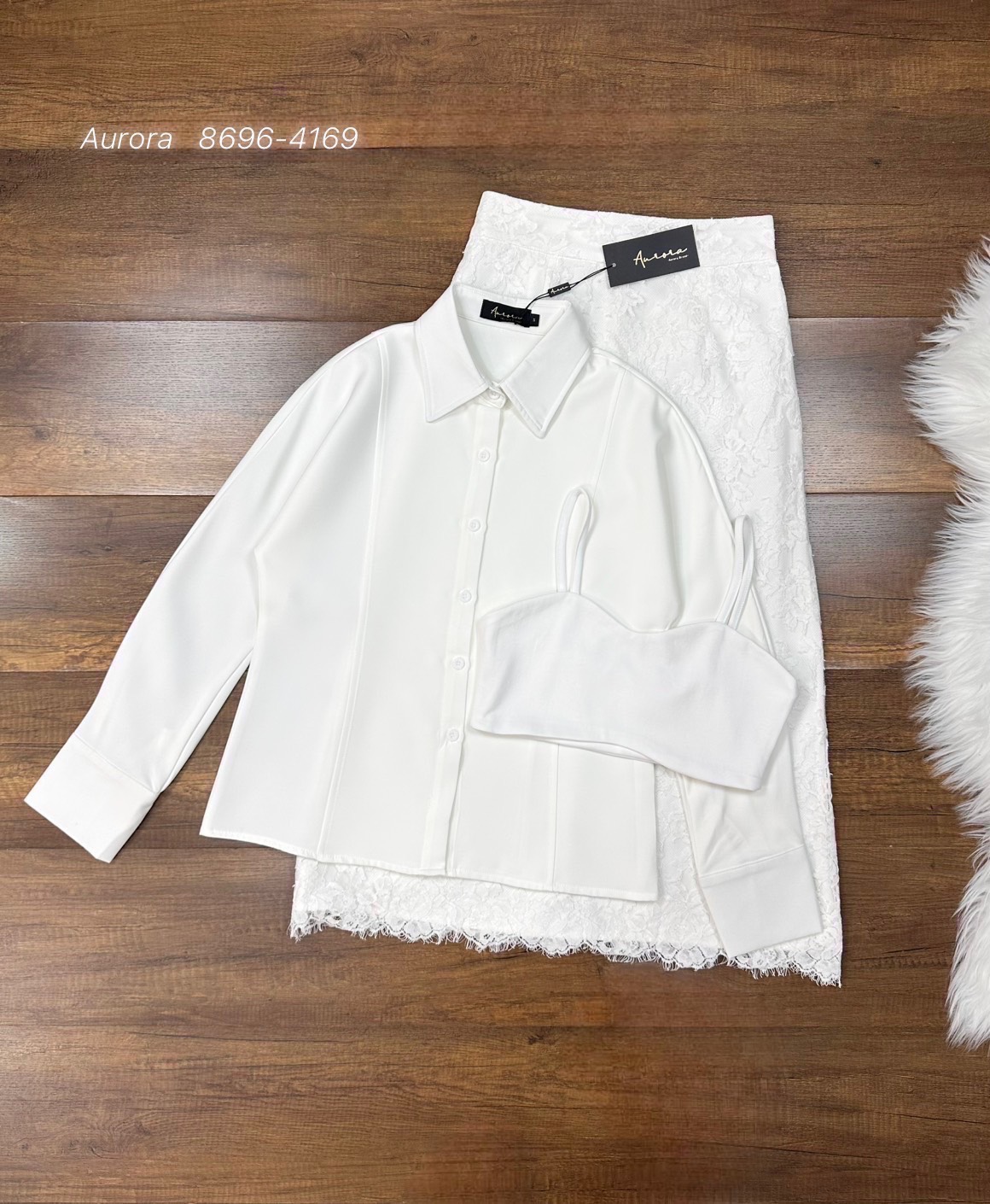 ชุดเซทแฟชั่น Set 3ชิ้น(เสื้อคลุม+ตัวใน+กระโปรง) : Setเสื้อคลุมทรงเชิ้ต