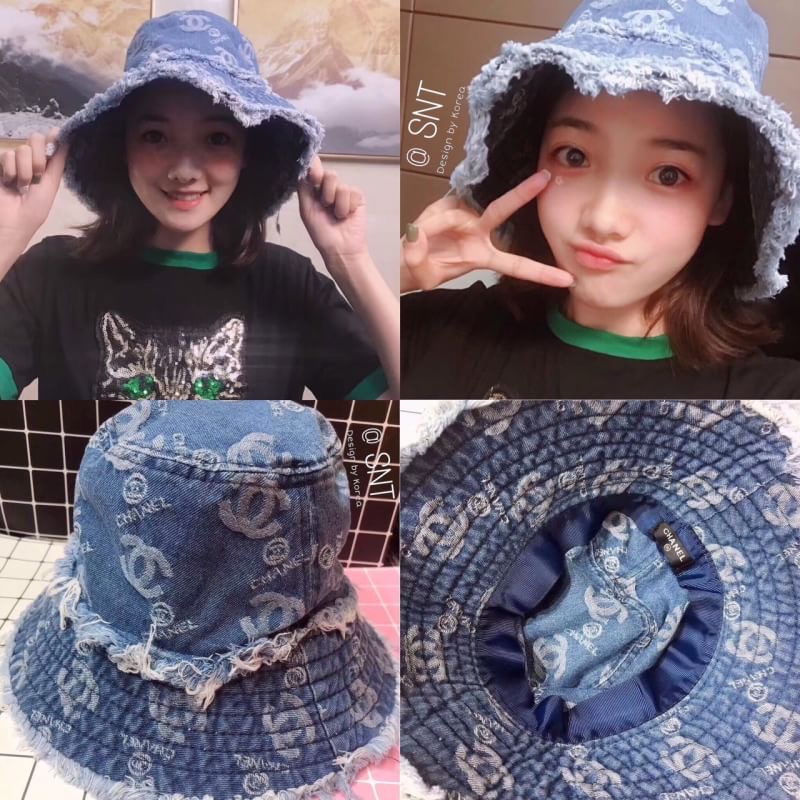 พร้อมส่ง CHANEL hat เท๊ เซอร์ ต้องมีเลยคร้าา สวย เป๊ะคร้า หมวกเนื้อผ้ายีนส์ มาพร้อมป้าย CHANEL
