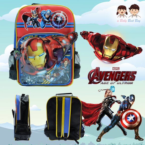 'Marvel the Avengers Backpack - กระเป๋าเป้สะพายหลัง ลายอเวนเจอร์ส กระเป๋านักเรียน ของแท้ ลิขสิทธิแท้ (16 นิ้ว)