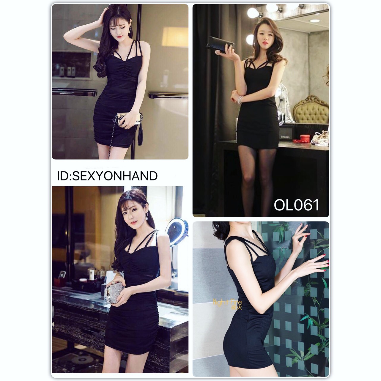 ชุดเดรส ชุดออกงาน เดรสสั้น สีดำ แต่งสาย สวย หรู เนื้อผ้าหนังไก่ ทิ้งตัว สวยเปรี้ยว