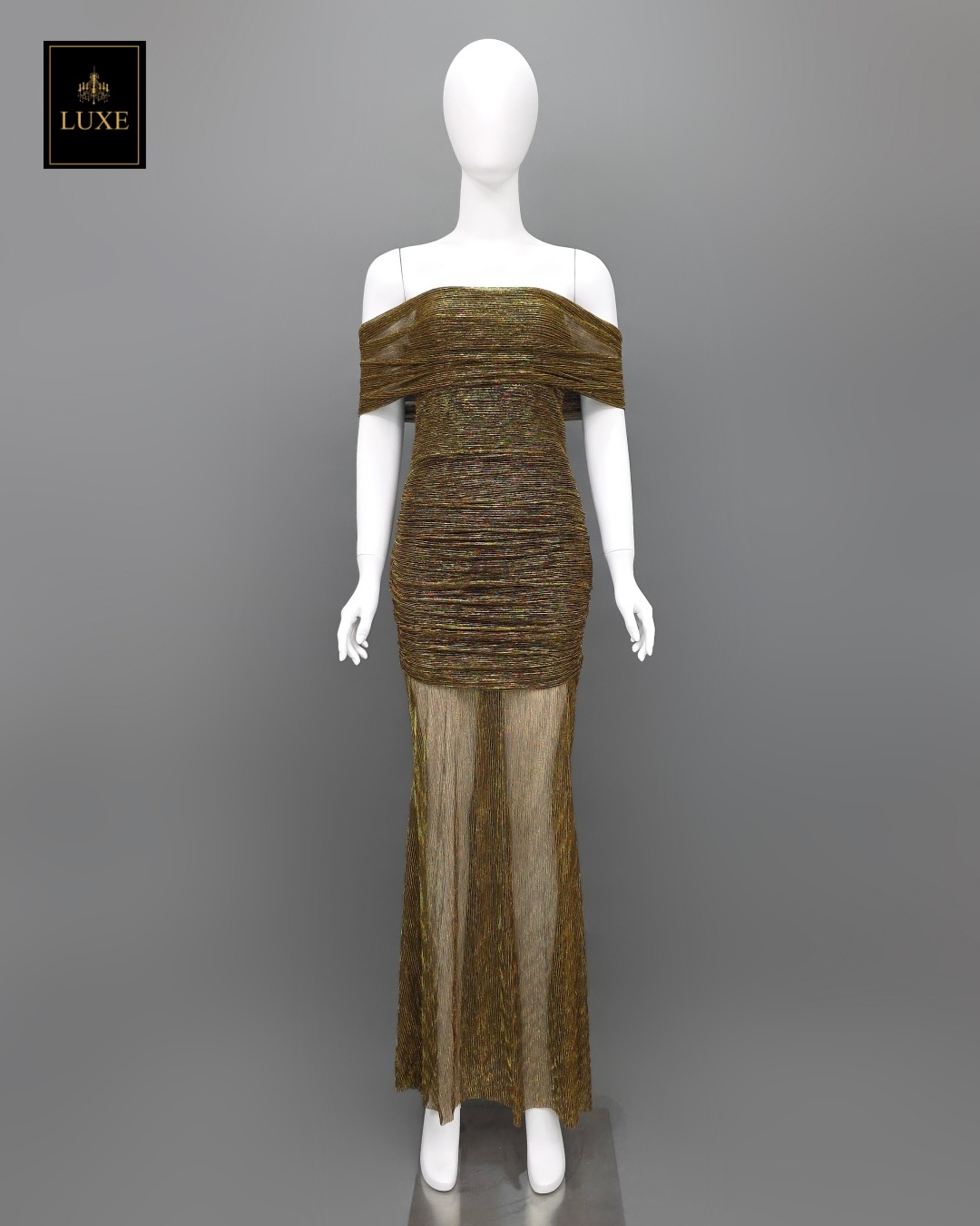 เดรสแฟชั่น แม็กซี่เดรสเปิดไหล่ กระโปรงยาว