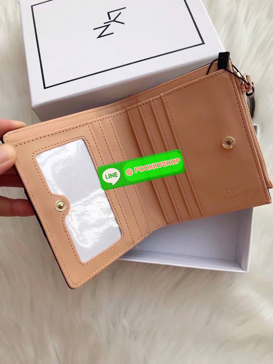 แท้ Outlet Lyn กระเป๋าสตางค์ กระเป๋าสตางค์ใบสั้น