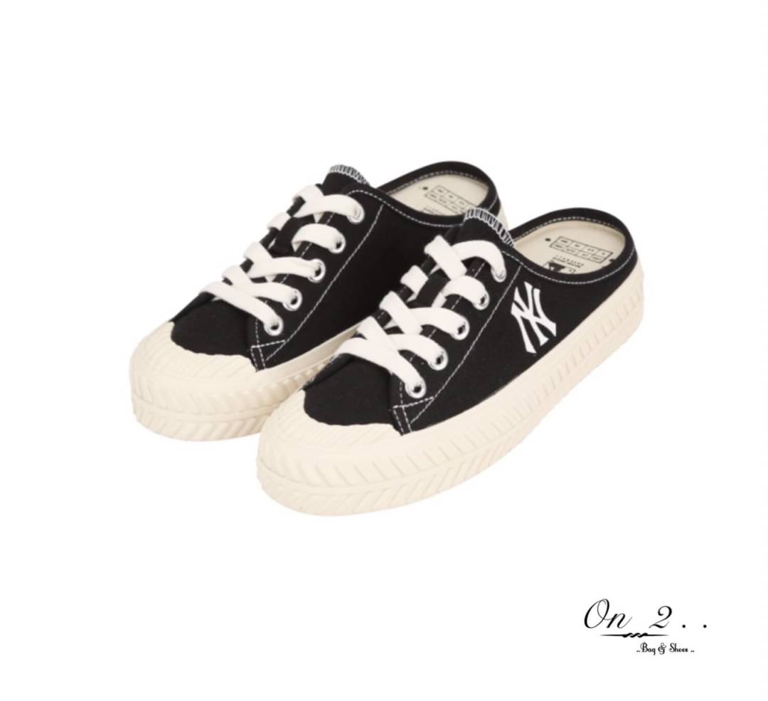 พร้อมส่ง รองเท้าผ้าใบเปิดส้น MLB playball origin mule new york yankees logo NY ส้นสูง 4cm.สวยเท่ห์ เป๊ะปังมาก มา 2 สี พร้อมกล่องแบรนด์