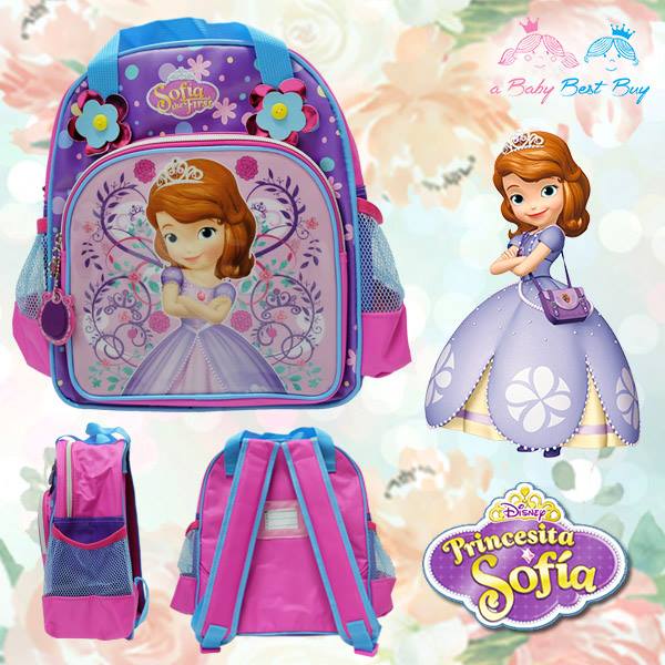 ฮ 'Disney sofia the first - กระเป๋าเป้สะพายหลัง ลายเจ้าหญิงโซเฟีย กระเป๋านักเรียน ของแท้ ลิขสิทธิแท้ (12 นิ้ว)