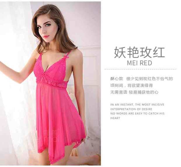 ชุดนอนเซ็กซี่ ชุดนอนซีทรู แต่งลูกไม้ ช่วงอก ชายเล่นระดับ เนื้อผ้าเกรดพรีเมี่ยม ทิ้งตัว สวยหรู มากคะ +G-string เข้าชุด