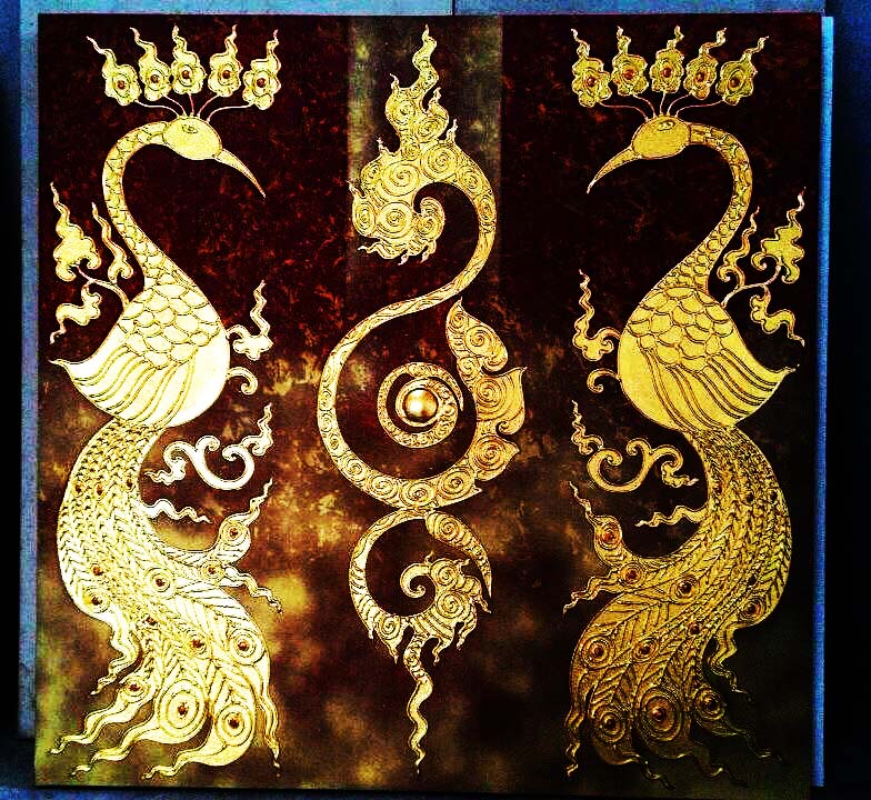 ภาพมงคล เสริมดวง ฮวงจุ้ย ( เงิน ทอง สุขภาพ ไหลเวียนดี ) ขนาด 1 x 1 เมตร