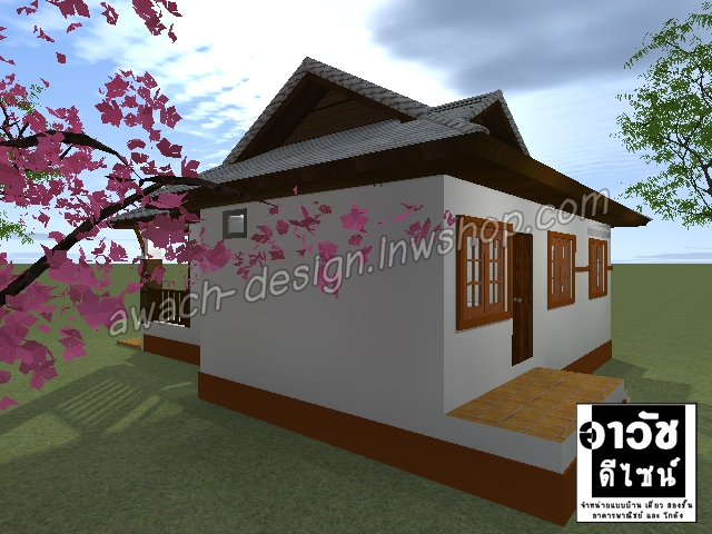 C0310 แบบบ้านพักอาศัย 1 ชั้น 3 ห้องนอน