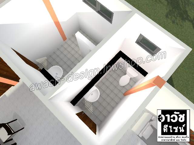 C0514 แบบบ้านพักอาศัย 1 ชั้น 2 ห้องนอน