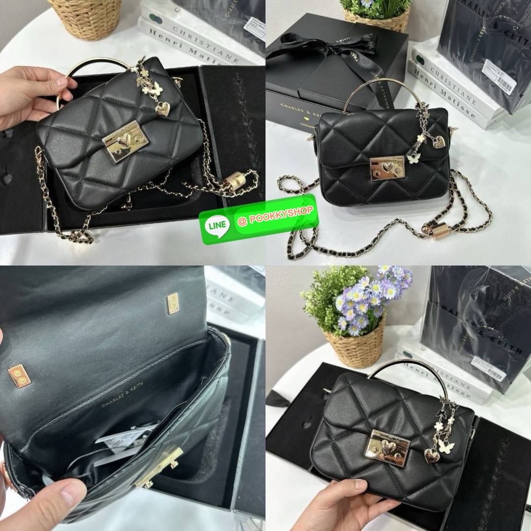 Charles&Keith แท้ Outlet ถือออกงานได้ สะพายได้ ให้ลุคลูกคุณหนู มาพร้อมกล่อง เหมาะสำหรับมอบเป็นของขวัญได้ มี 3 สี
