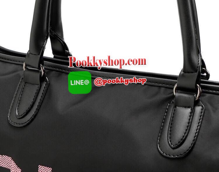 VICTORIA'S SECRET Pink travel bag กระเป๋าเดินทางใบขนาดพอดี แข็งแรงใส่ของได้เยอะ โลโก้ปักเลื่อม PINK สีชมพู