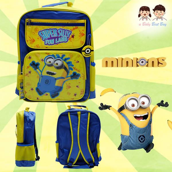 ฮ 'Universal Minions Backpack - กระเป๋าเป้สะพายหลัง ลายมินเนียน กระเป๋านักเรียน ของแท้ ลิขสิทธิแท้ (14 นิ้ว)