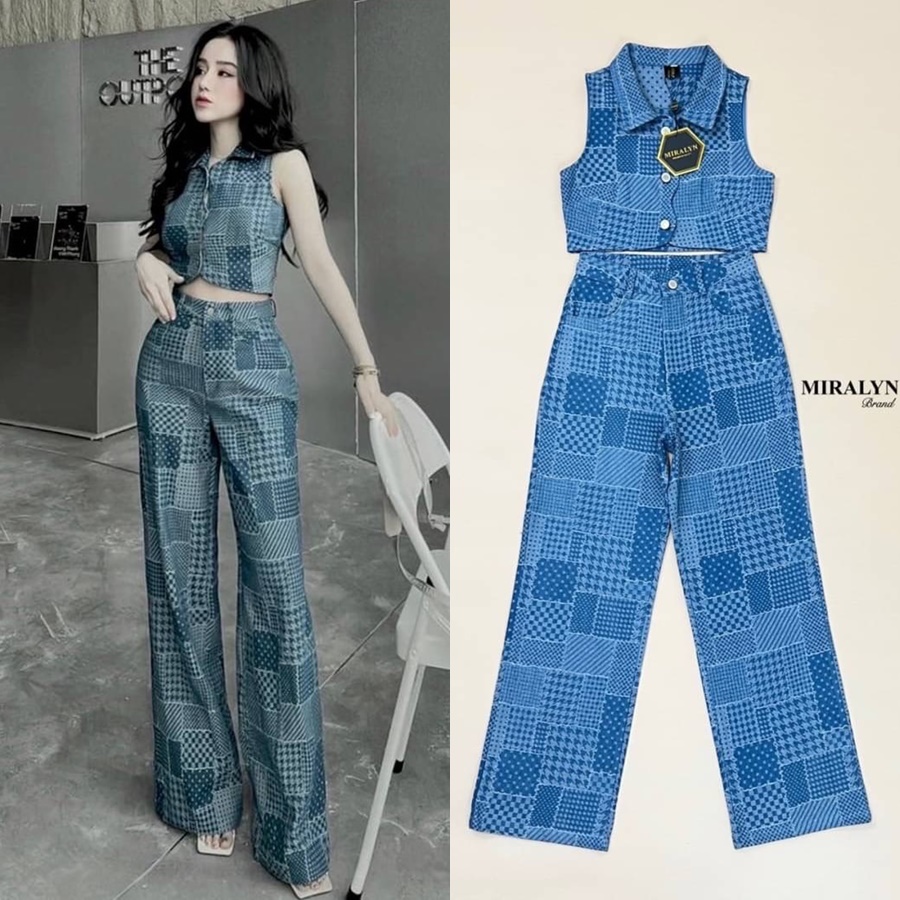 ชุดเซทแฟชั่น Set jeans 2 ชิ้น ยีนส์แต่งลายในตัวสวยเก๋มาก ยีนส์เนื้อนิ่มไม่หนักมากใส่สบาย สีอ่อน/เข้ม