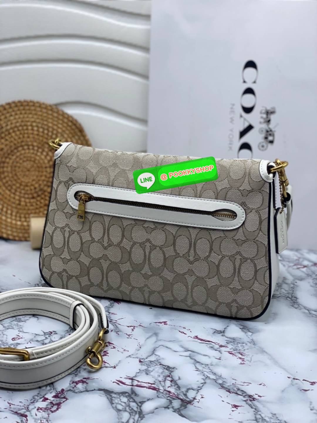 Coach CJ854 Soft Tabby Shoulder Bag In Signature Jacquard Features denim