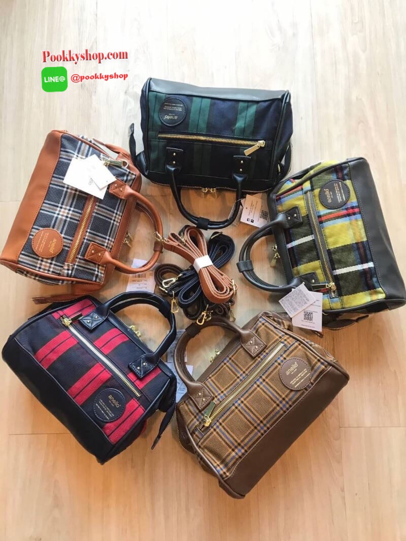 Anello check pattern mini 2 way Boston คอลเลคชั่นใหม่ล่าสุด!!ของรุ่น2way mini boston วัสดุผ้าแคนวาส ลายสก็อต และขอบบนล่างและด้านหลัง ลายสก็อตต้อนรับปลายปีที่ดูมีสีสันชวนหลงใหล รูปแบบและดีไซน์ยังคงใช้งานได้ดีเหมือนเดิม ราคาสุดคุ้มโดนใจห้ามพลาดนะคร้า!!