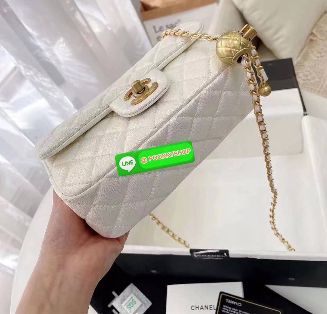 Chanel MINI FLAP BAG CAVIAR Leather GOlD tone hardware