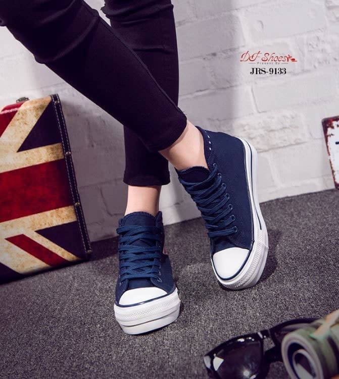 สินค้าพร้อมส่ง รองเท้าผ้าใบแพลตฟอร์มนำเข้า Style Paul Frank น่ารัก วัสดุผ้าแคนวาส ส้นหนัง PU พื้นรองเท้าพื้นยางไม่ลื่นจ้า เสริมส้นด้านใน สาวแนวสปอร์ตห้ามพลาดจ้า