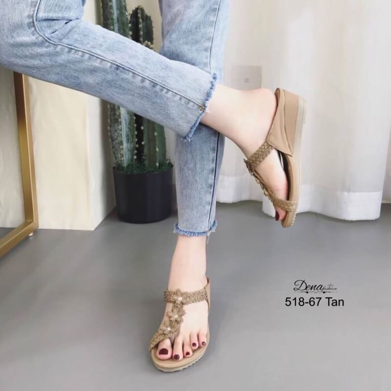 518-67 คีบโป้งดอกไม้มุ้งมิ้ง สวยหวานสะดุดตา สไตล์คีบโป้งเทห์บวกหวาน สายคีบเปียถักแต่งด้วยดอกไม้เพชรกลางดอกสวยเฉียบมากจ้า