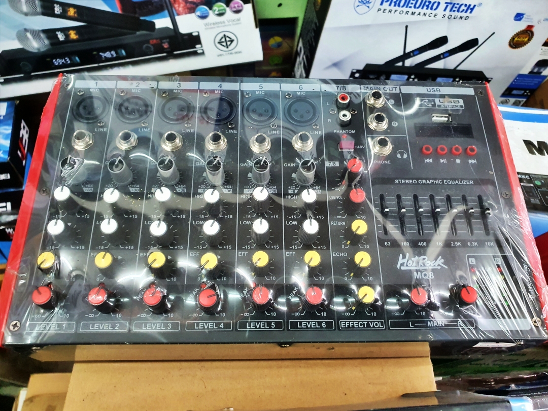เพาเวอร์มิกเซอร์ POWER MIXER 8 ch ยี่ห้อ HOTROCK ฮอทร็อก รุ่น MQ8