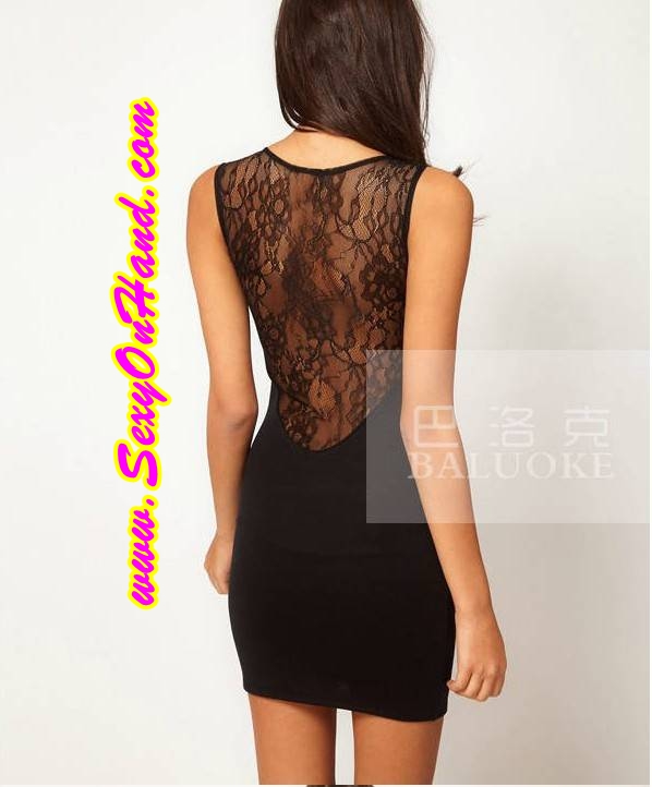 ชุดเที่ยว ชุดออกงาน ชุดปาร์ตี้ เดรสสั้น แขนกุด แต่งผ้าซีทรู เก๋ เปรี้ยว แซ่บ มากๆเลยคะ+G-string