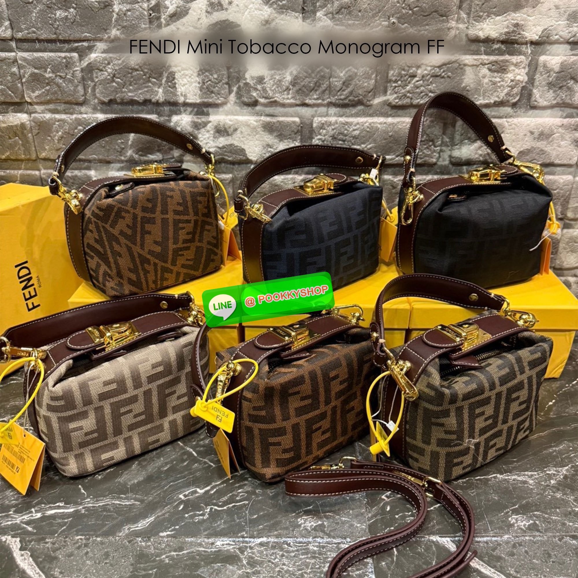 FENDI Mini Tobacco Monogram FF Logo Zucca Bag กระเป๋าสะพายไซส์มินิน่ารัก แมทชุดง่าย รุ่นสุดปัง แรงเกินต้านสุดๆ รูปทรงเป็นเอกลักษณ์ ดีเทลน่ารักด้วยตัวล็อคเปิดปิดคาดบนตัวกระเป๋า ทำให้ใบนี้ดูไม่น่าเบื่อเลย มีสายสั้น+สายสะพายไหล่ ปรับสายได้ ภายในเป็นช่องโล่ง