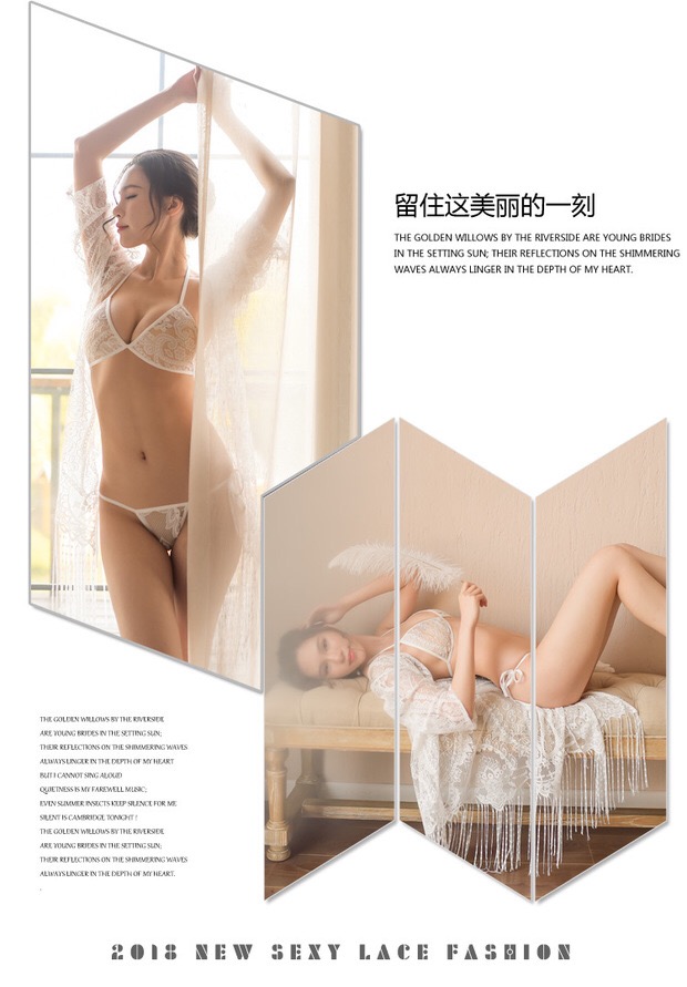 ชุดคลุมเซ็กซี่ ชุดคลุมซีทรู + Bikini set สีขาว สวยหรู แต่งชาย พู่ระย้า เซ็กซี่มากๆคะ สำเนา